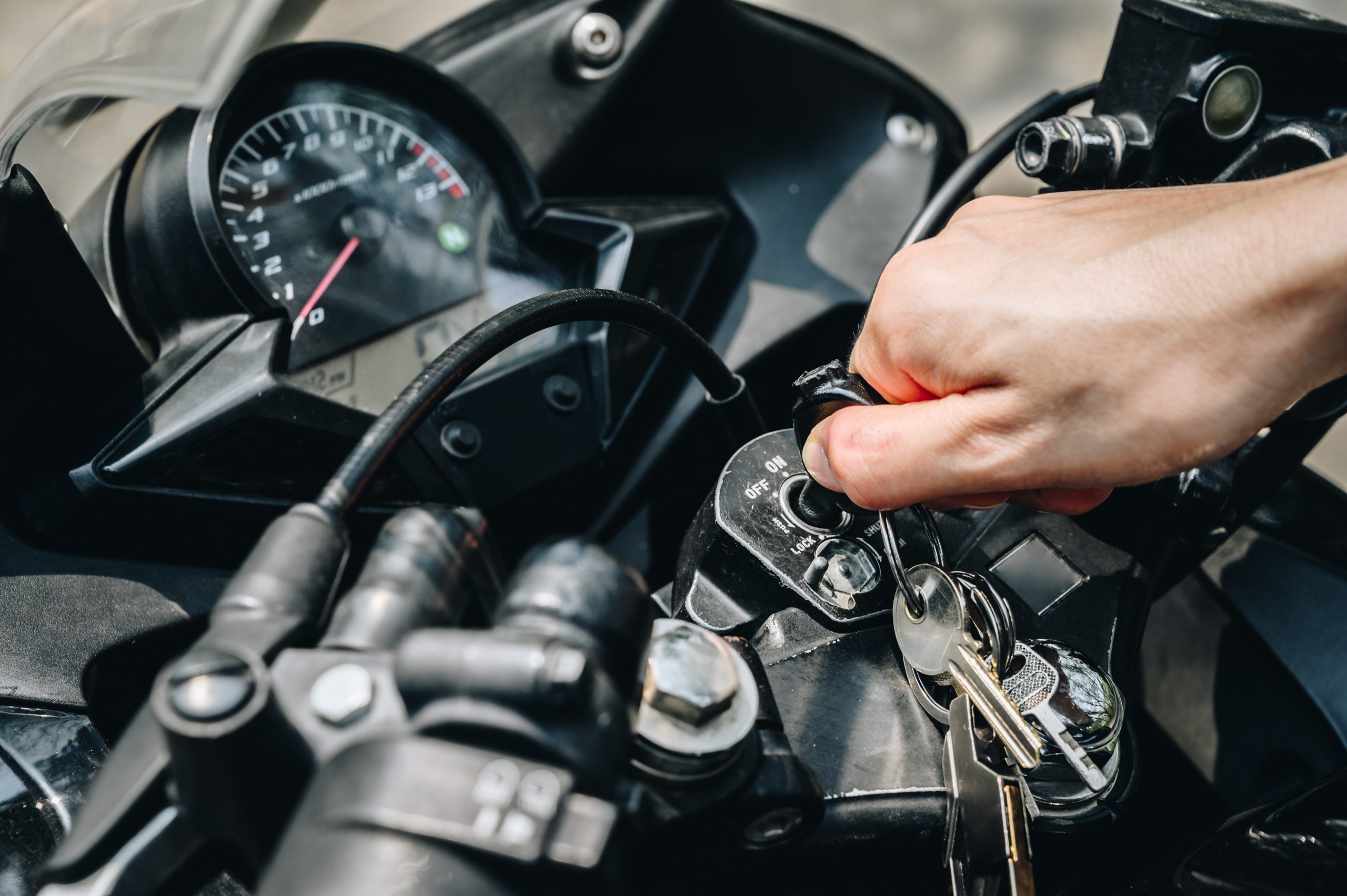 Motorcycle ignition with keys